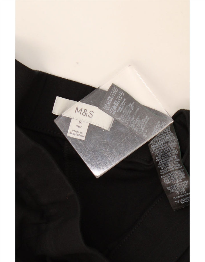 MARKS & SPENCER Pantalones cortos con corte de bota para mujer UK 40 Large W32 L25 Negro