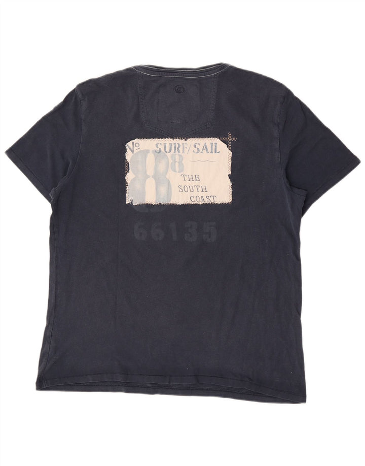 Camiseta estampada para hombre Fat Face Top mediano de algodón azul marino