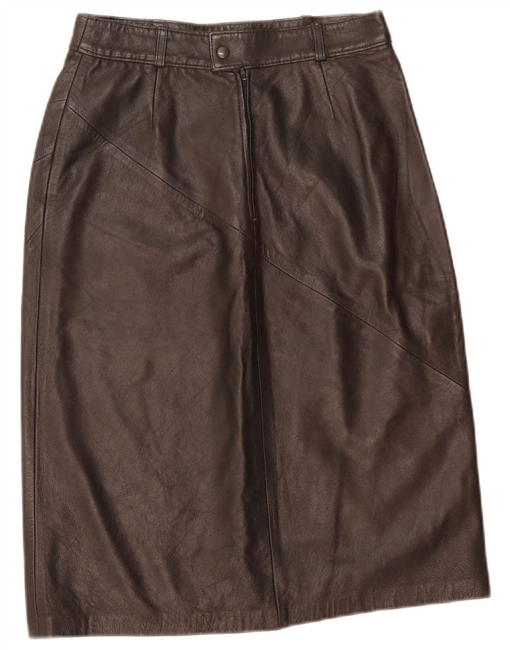 Falda de cuero vintage para mujer W26 cuero negro pequeño