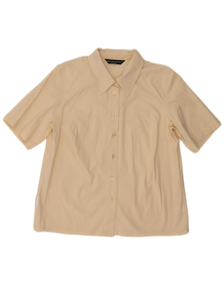 Marina Rinaldi Camisa Manga Corta Mujer Talla 21 Medio Beige Algodón