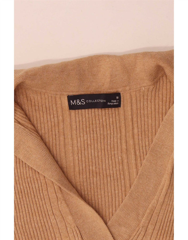 Marks & Spencer Jersey extragrande con cuello tipo polo para mujer, talla 10, color beige