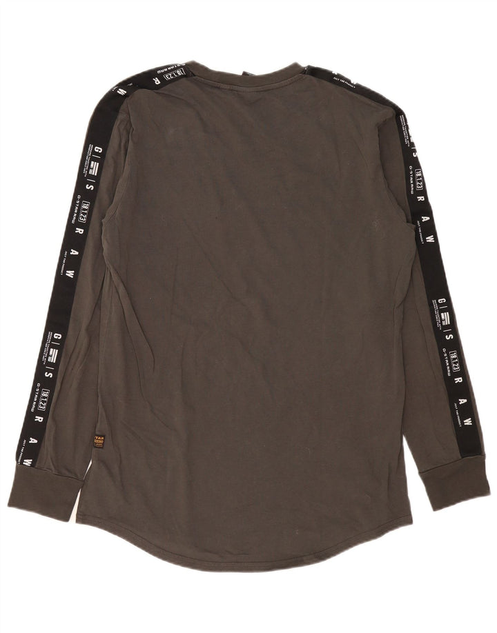 G-Star Hombre Top gráfico de manga larga con bloques de color gris medio