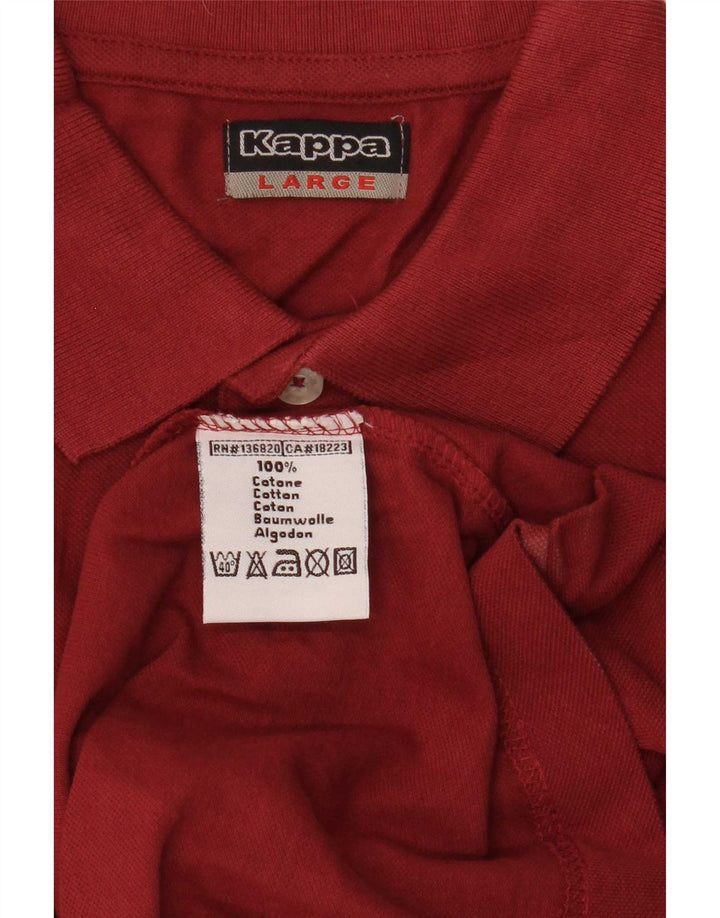 Kappa Polo De Manga Larga Para Hombre Grande De Algodón Rojo