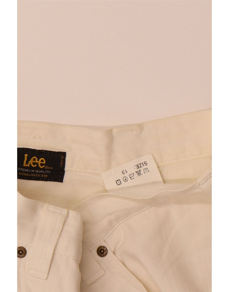 LEE Girls Capri Wide Leg Jeans 12-13 Years W28 L15 Off White Cotton Vintage Lee and Second-Hand Lee from Messina Hembry 