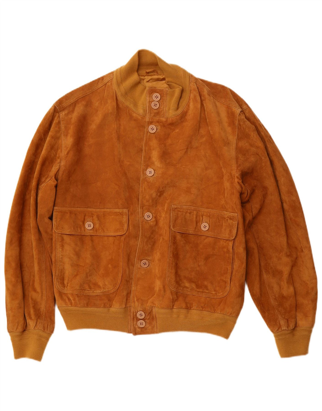 LAVORAZIONE ARTIGIANA Cazadora bomber de ante para hombre IT 48 Cuero marrón medio