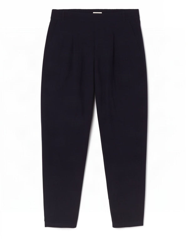 Marks & Spencer Pantalones casuales de cintura alta para mujer UK 12 Medium W30 L27 Azul marino