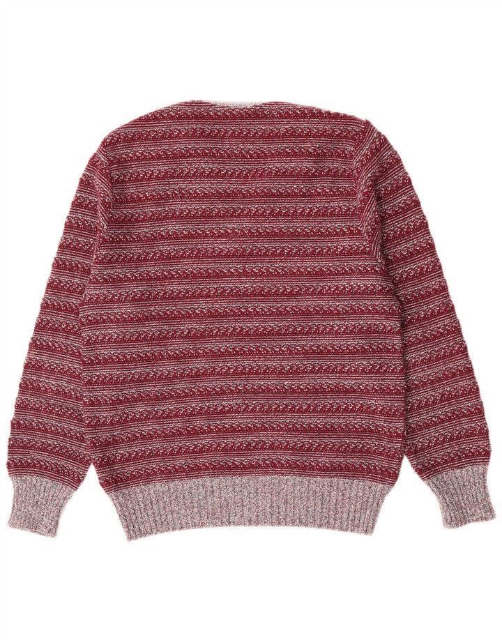 Rio Jersey con Cuello en V para Hombre IT 50 Medium Granate Rayas Poliacrílico