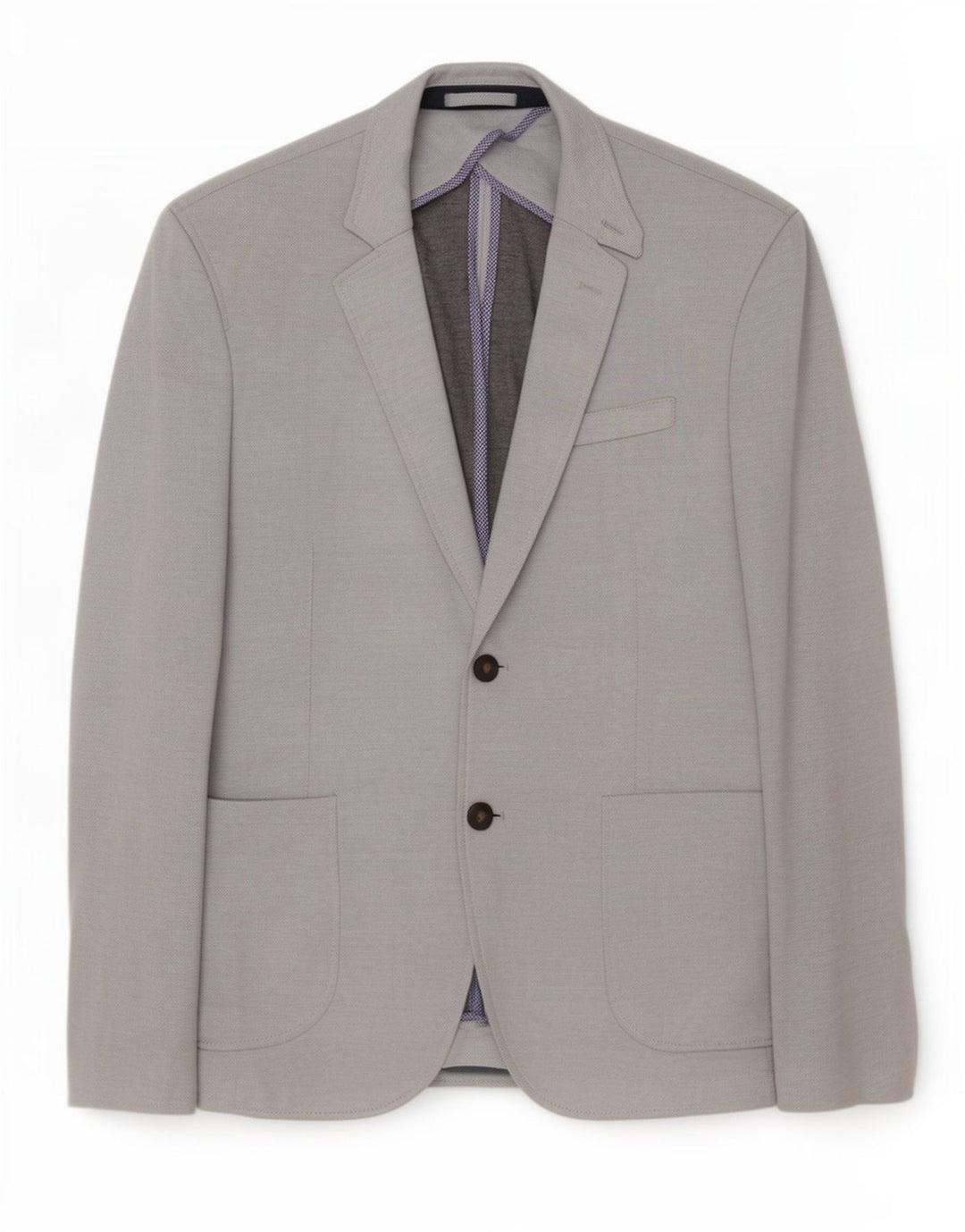 Zara Chaqueta tipo blazer de 2 botones para hombre EU 52 Grande Gris Colorblock Poliéster