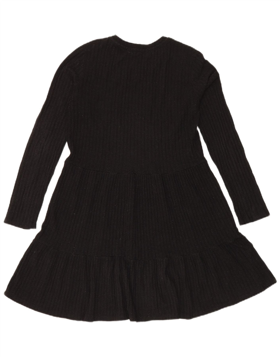 Zara Mujer Vestido De Punto Con Gradas Reino Unido 42 Mediano Negro