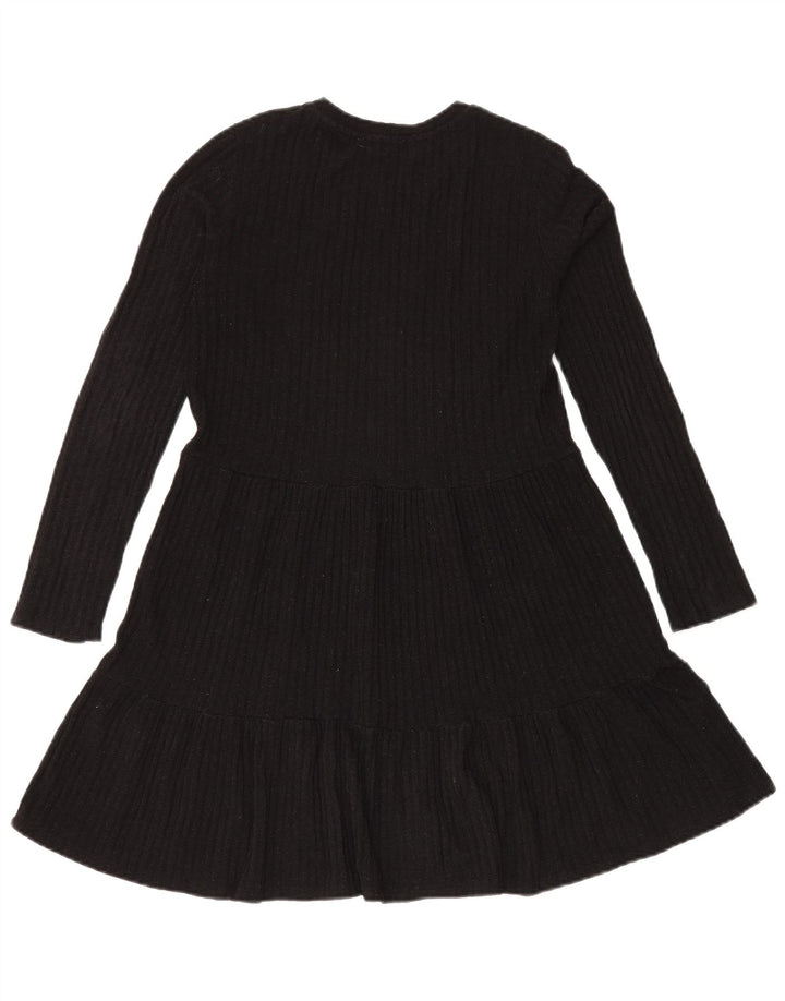 Zara Mujer Vestido De Punto Con Gradas Reino Unido 42 Mediano Negro