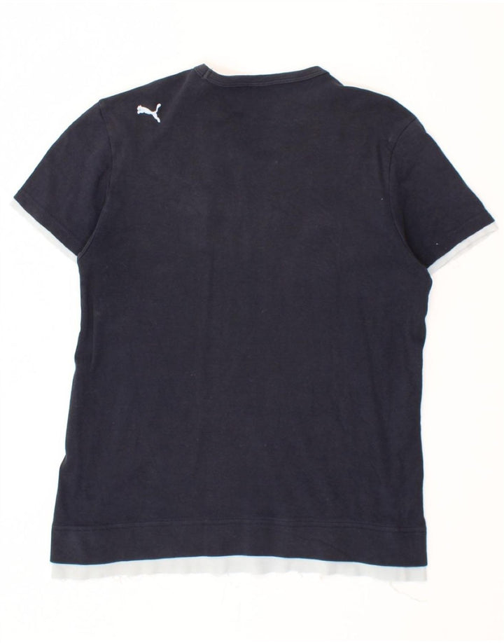PUMA Mens Graphic T-Shirt Top Small Navy Blue Vintage Puma and Second-Hand Puma from Messina Hembry 