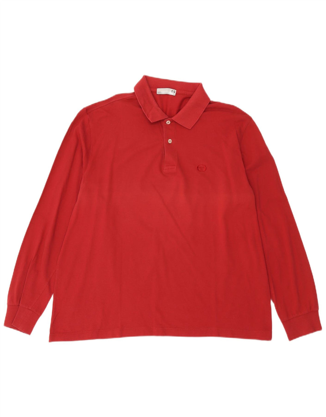 milano Polo de manga larga para hombre grande rojo