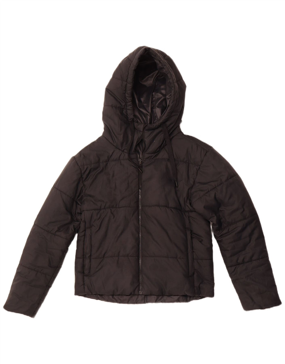 NIKE Chaqueta acolchada reversible con capucha para mujer UK 10 Small Poliéster negro