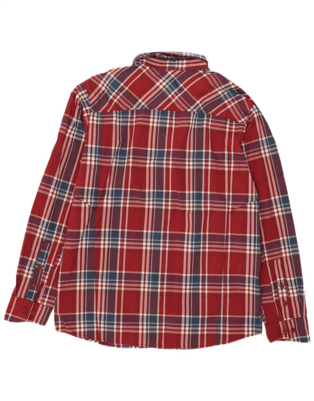 Camisa Columbia para hombre de poliéster a cuadros rojos grandes