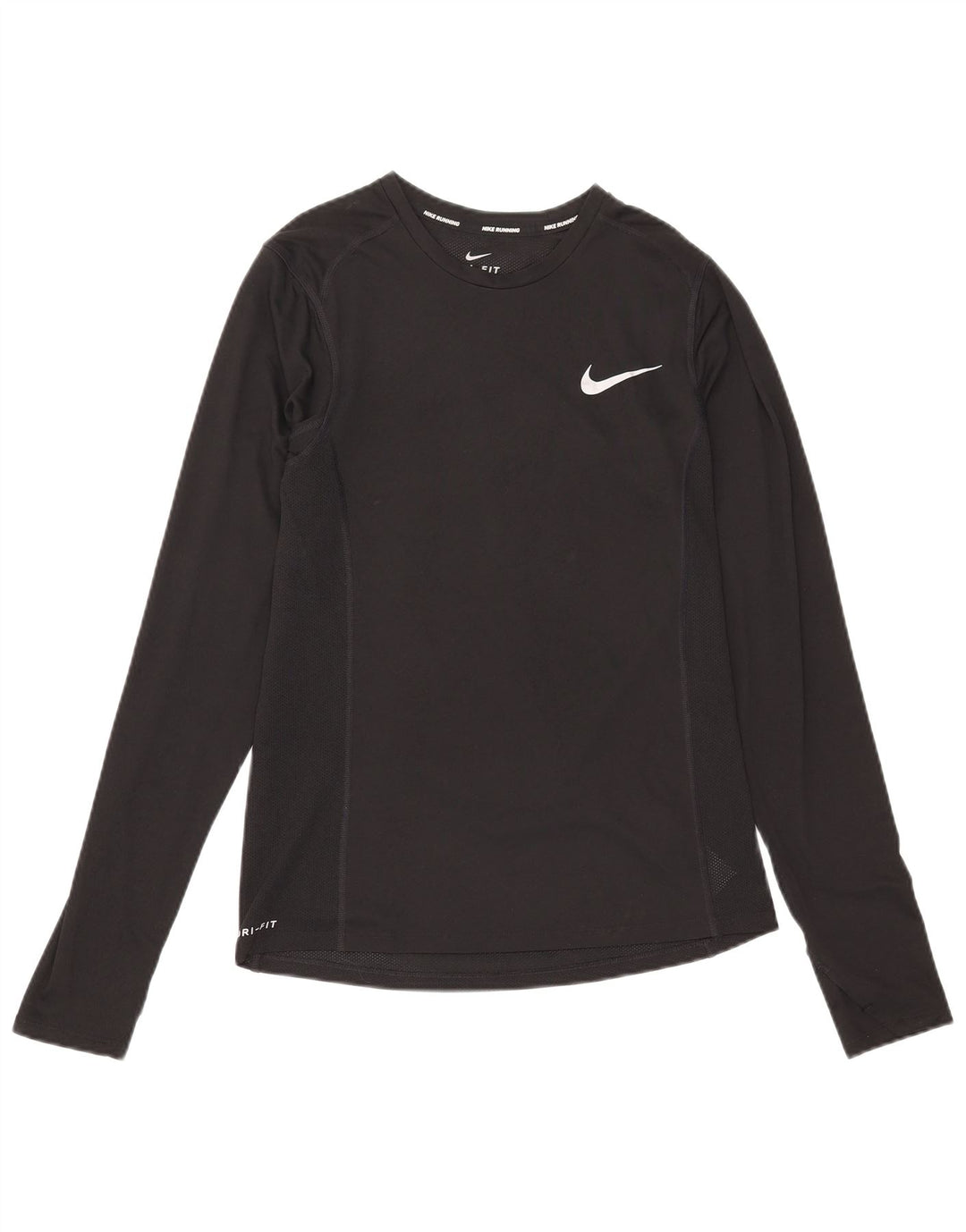 Nike Mens Dri Fit Top manga larga poliéster negro pequeño