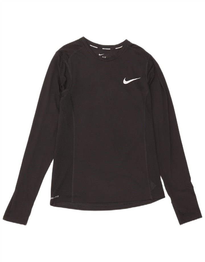 Nike Mens Dri Fit Top manga larga poliéster negro pequeño