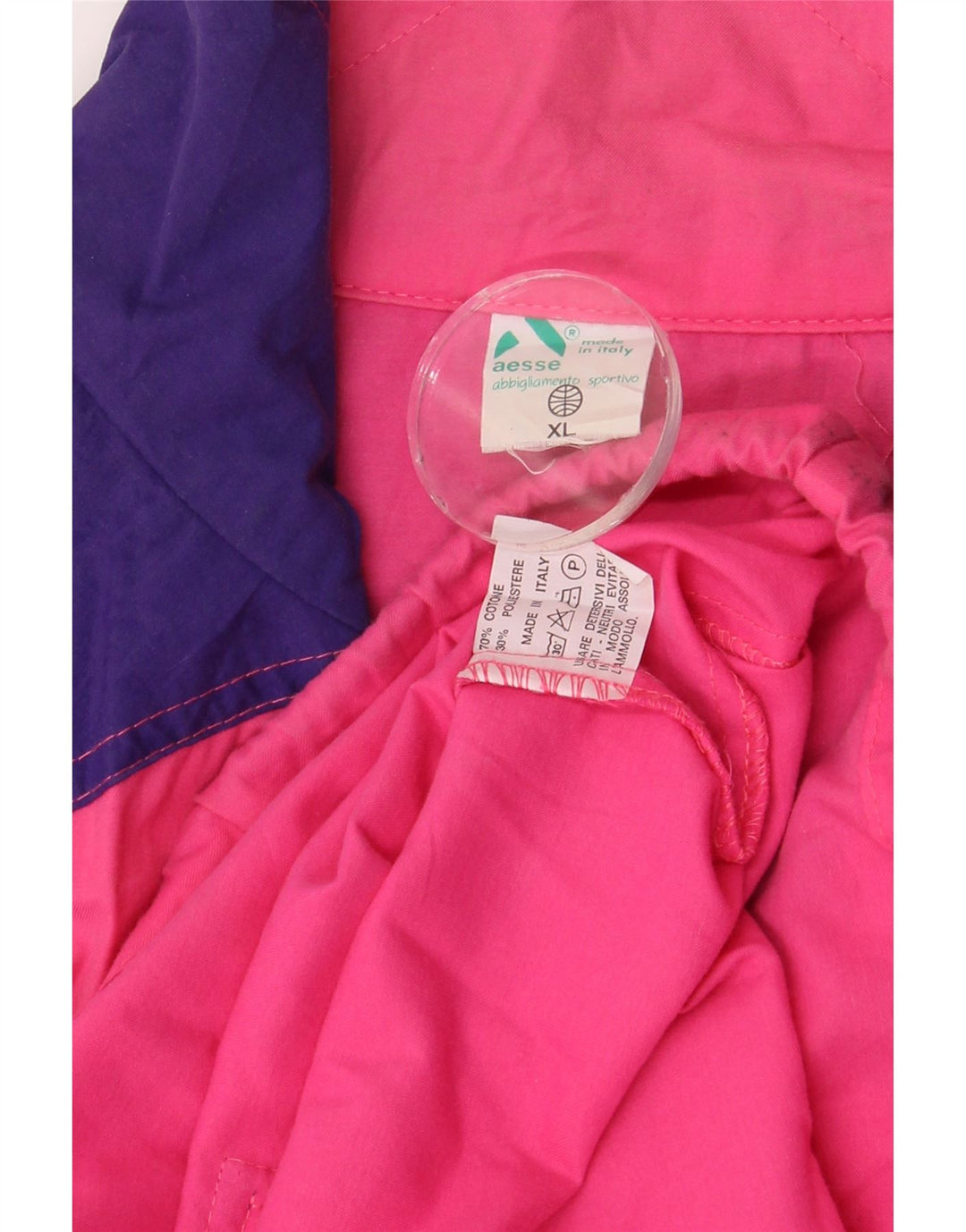 Aesse Hombre Sudadera Con Cremallera Y Cuello Camiseta De Chándal XL Algodón Color Block Rosa