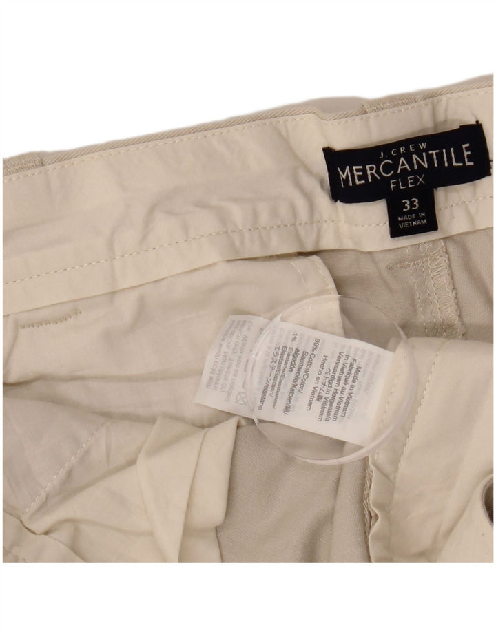 J. CREW Pantalones cortos chinos mercantiles para hombre W33 Algodón beige medio
