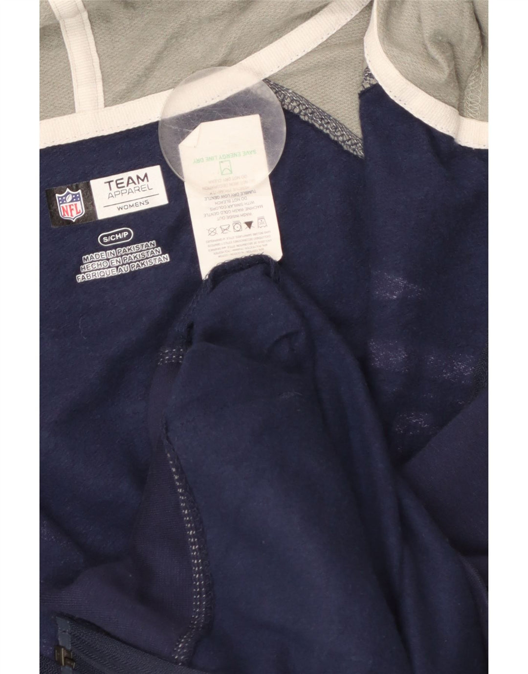 NFL Patriots - Sudadera con capucha y cremallera para mujer, talla S, color azul marino