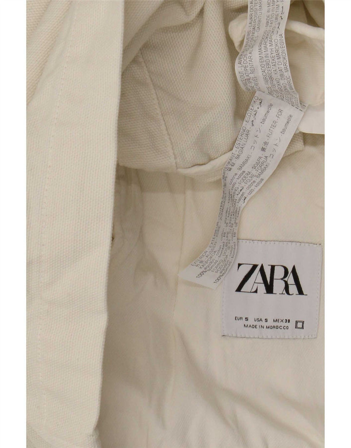 Zara Mens Utility Jacket UK 36 Small Beige Algodón