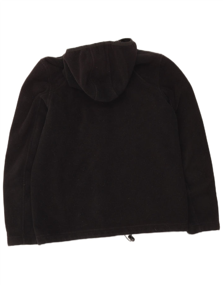JACK WOLFSKIN Womens Hooded Fleece Jacket UK 10 Small Black Polyester