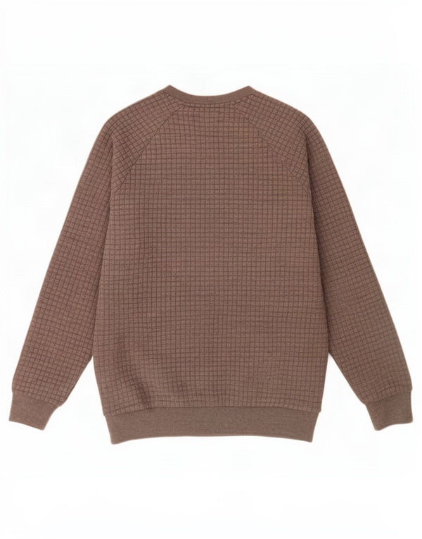 Zara Hombre Sudadera Jumper XL Cuadros Gris Poliéster