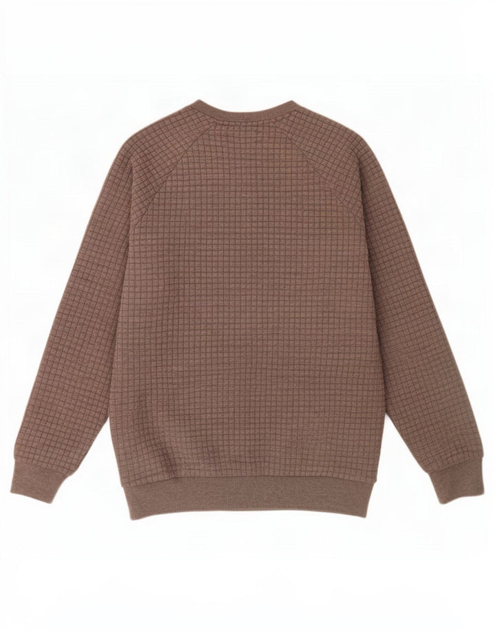 Zara Hombre Sudadera Jumper XL Cuadros Gris Poliéster