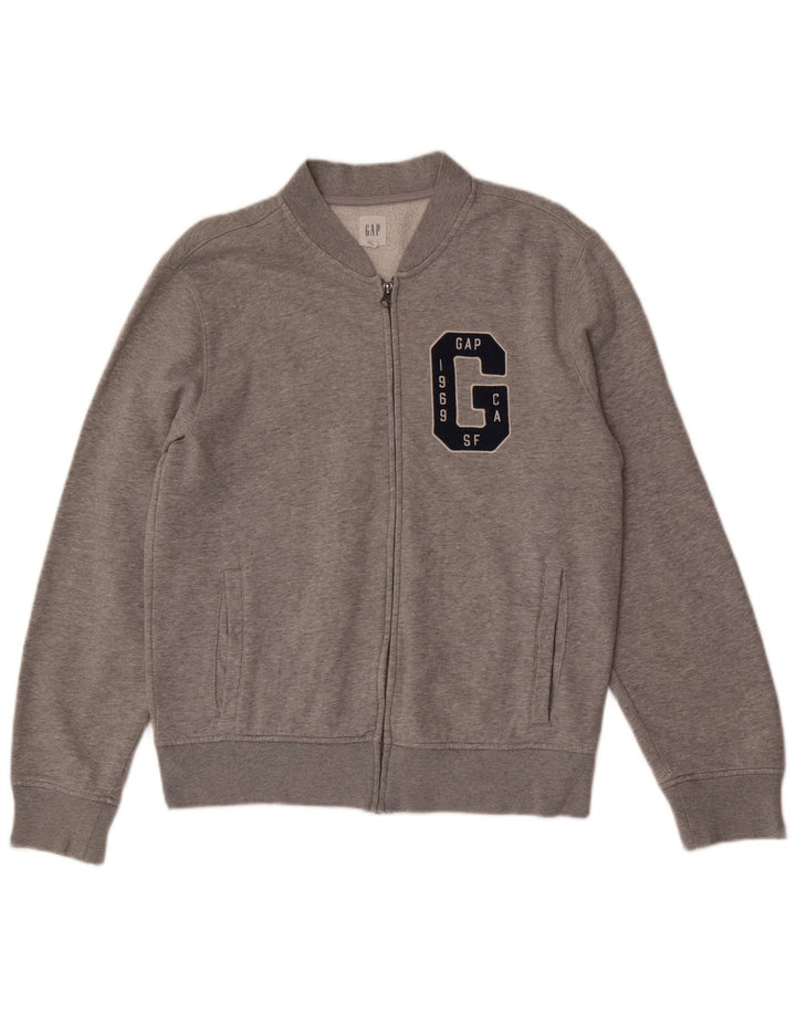 Gap Hombre Chaqueta De Chándal Con Gráfico De Algodón Gris Medio