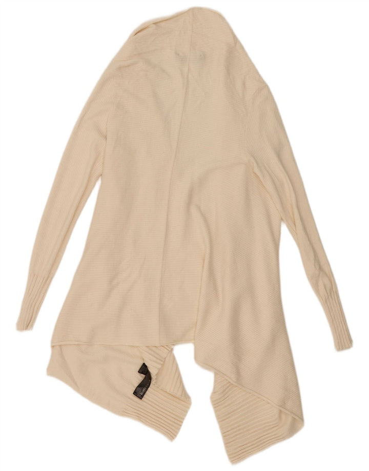 Zara Mujer Suéter Cárdigan Abierto Largo De Gran Tamaño UK 10 Small Beige