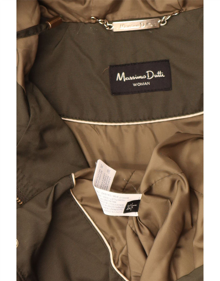 MASSIMO DUTTI Parka con capucha para mujer UK 46 Large Verde Poliéster