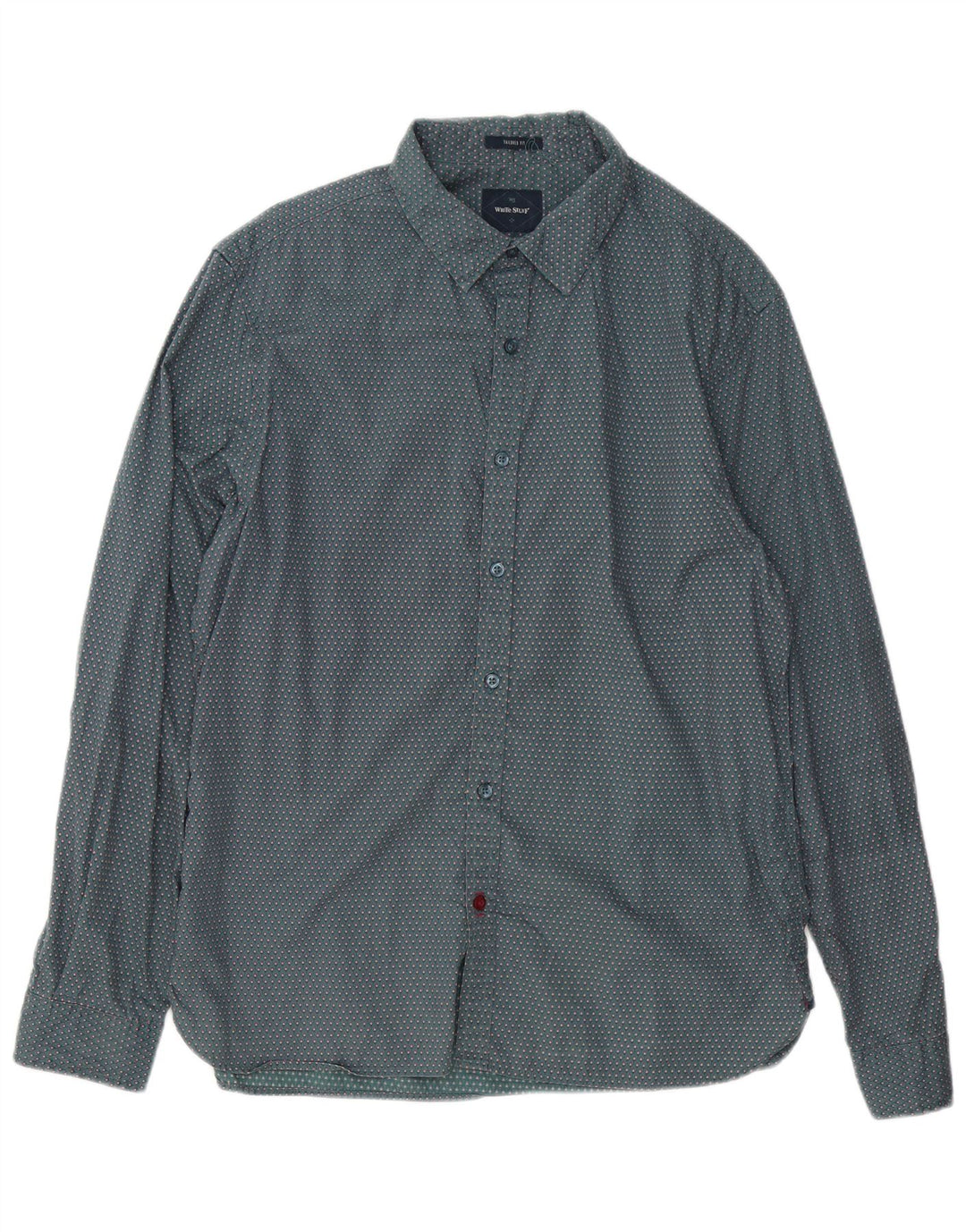 Camisa de hombre White Stuff de algodón geométrico verde grande