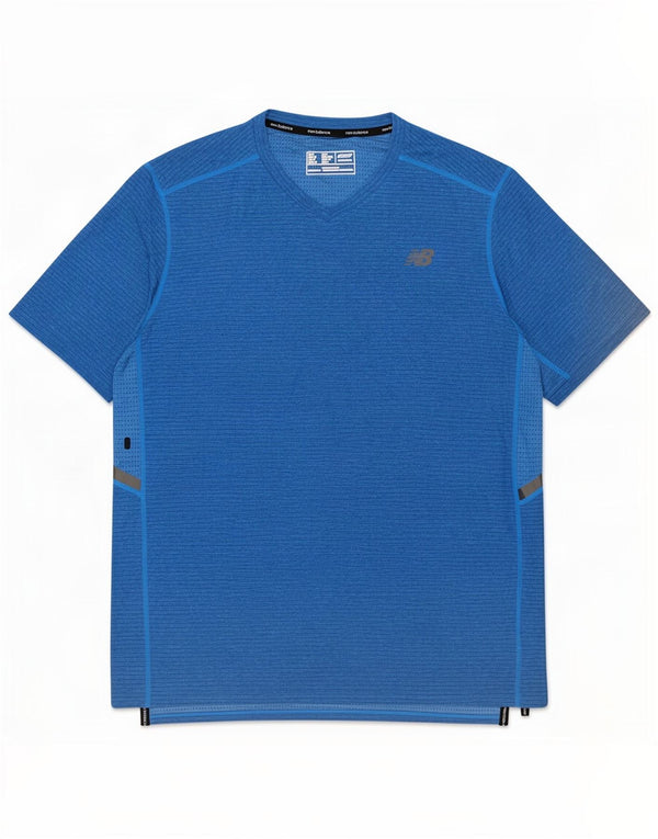 New Balance Mens T-Shirt Top Medium Blue Polyester