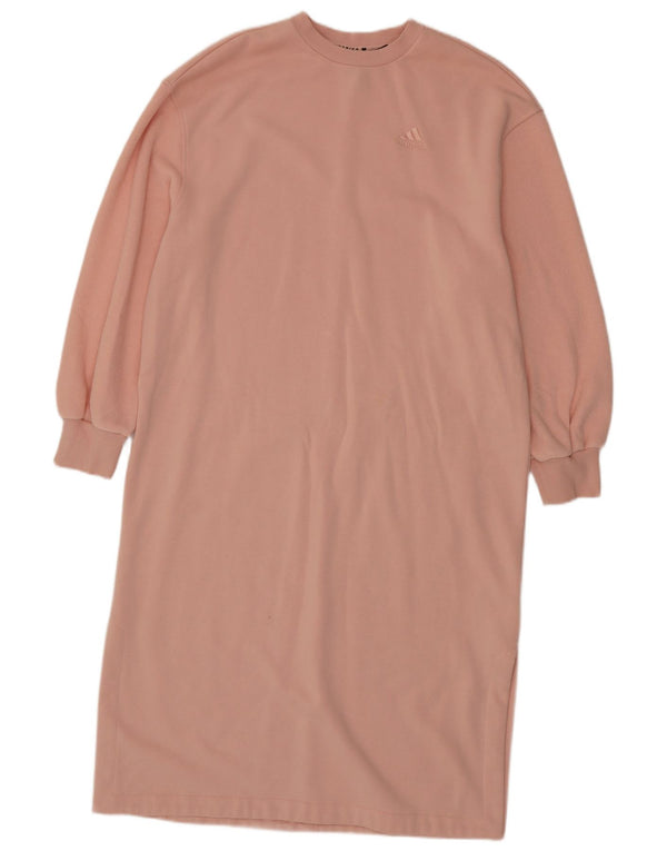 Adidas Vestido tipo sudadera extragrande para mujer UK 8/10 Small Pink Cotton