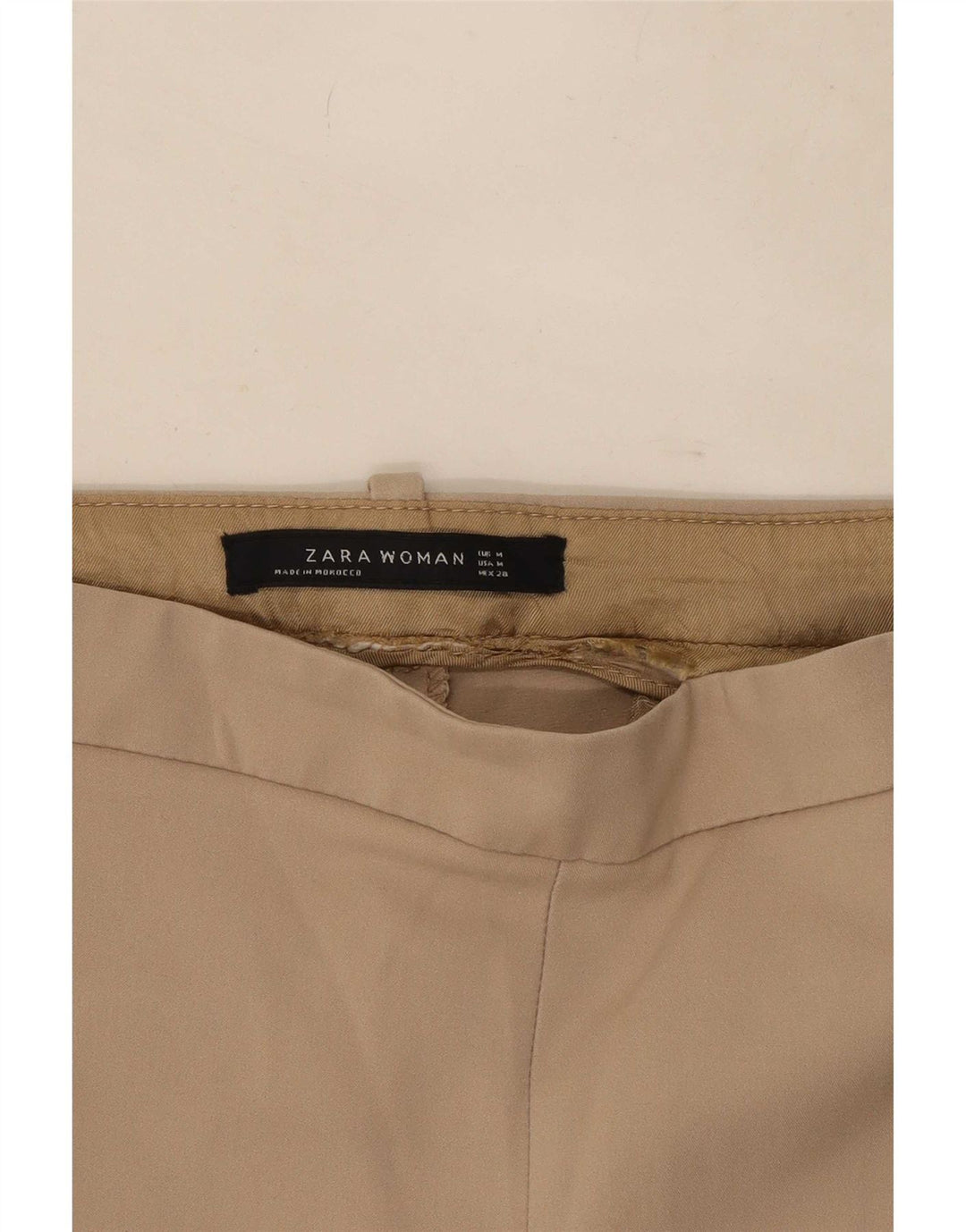 Zara Mujer Pantalones Cortos Slim Medium W28 L26 Beige