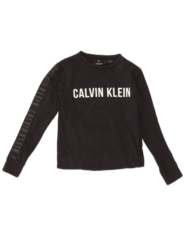 Calvin Klein Sudadera de gran tamaño con gráfico para mujer UK 6 XS Negro