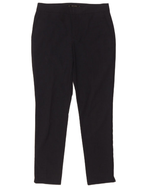Zara Mujer Pantalón De Traje Slim EU 34 2XS W24 L27 Negro Poliéster