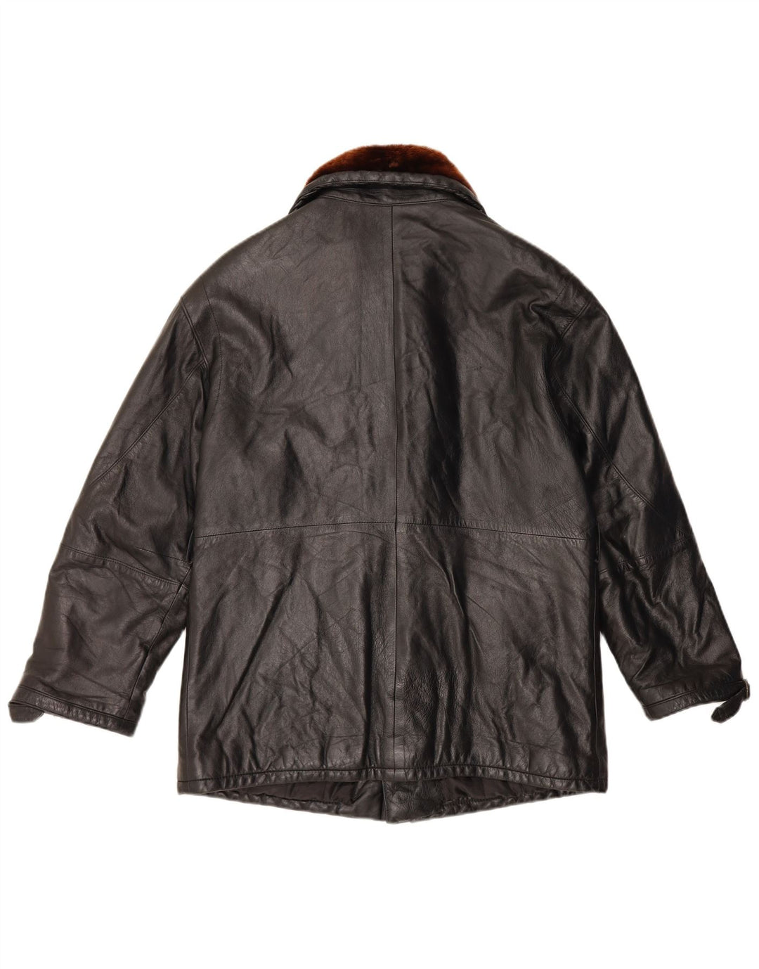 Vintage chaqueta de cuero para hombre Reino Unido 36 pequeño bloque de color negro
