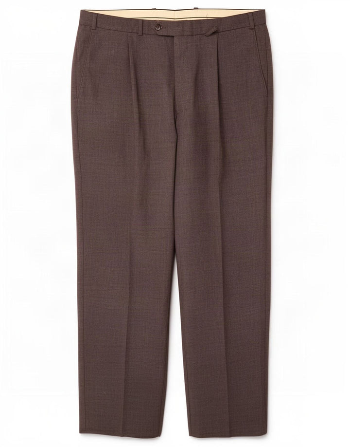 Marks & Spencer Pantalón de traje con pinzas para hombre W36 L29 Poliéster gris