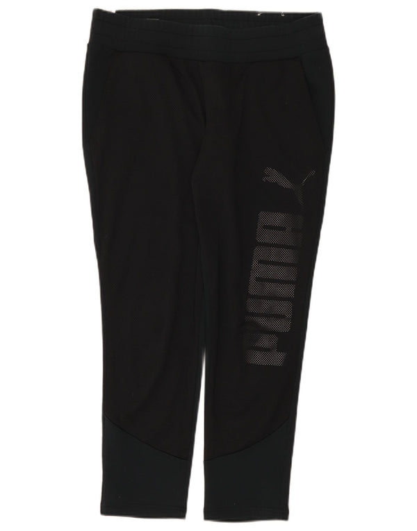Puma Mujer Crop Graphic Leggings UK 12 Mediano Algodón Negro
