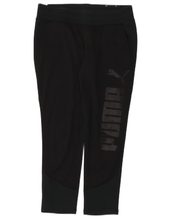 Puma Mujer Crop Graphic Leggings UK 12 Mediano Algodón Negro