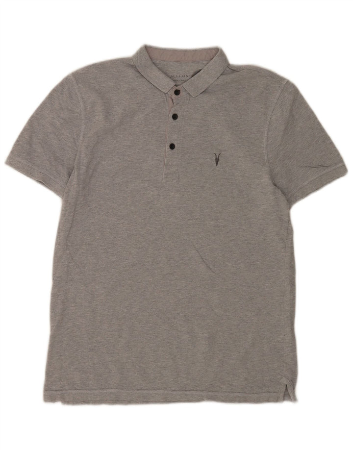 All Saints Polo Hombre Algodón Gris Medio
