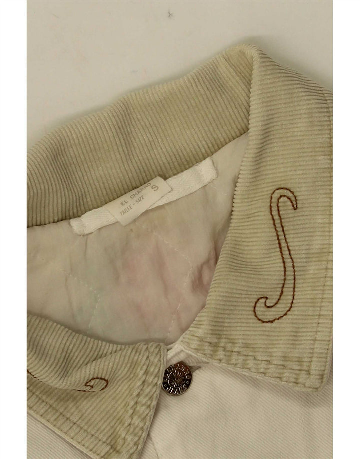 El Charro Chaqueta vaquera para hombre UK 36 Small White Floral