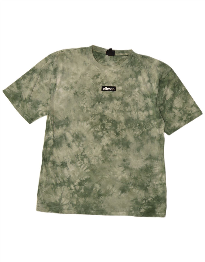 Ellesse Camiseta para hombre Top Small Khaki Tie Dye Cotton