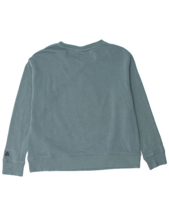 Reebok - Sudadera gráfica para mujer, talla 40, color azul