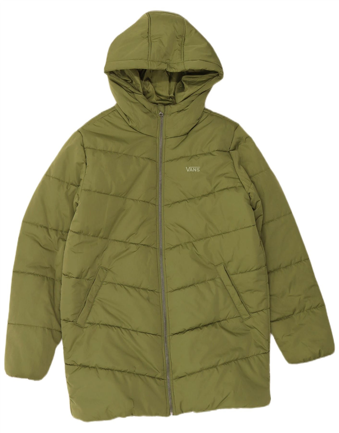 Abrigo acolchado con capucha para mujer Vans UK 46 Large Green