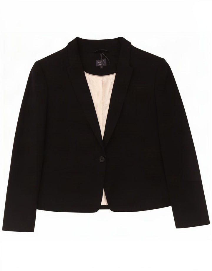 Marks & Spencer Chaqueta tipo blazer con 1 botón para mujer UK 20 2XL Poliéster negro
