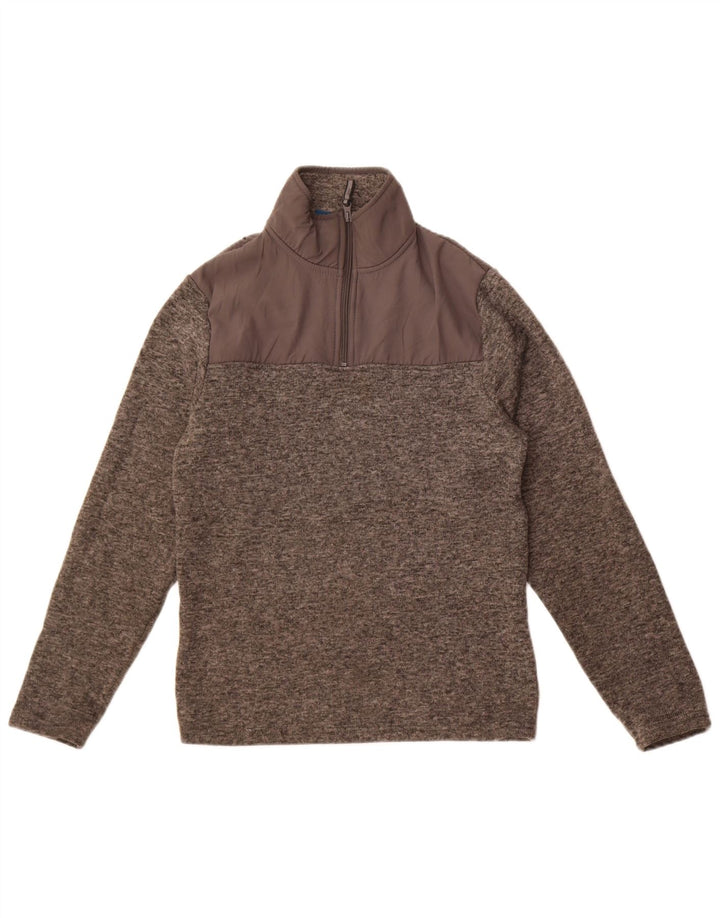 Sudadera con cuello y cremallera para hombre Mountain Warehouse Jersey pequeño gris moteado