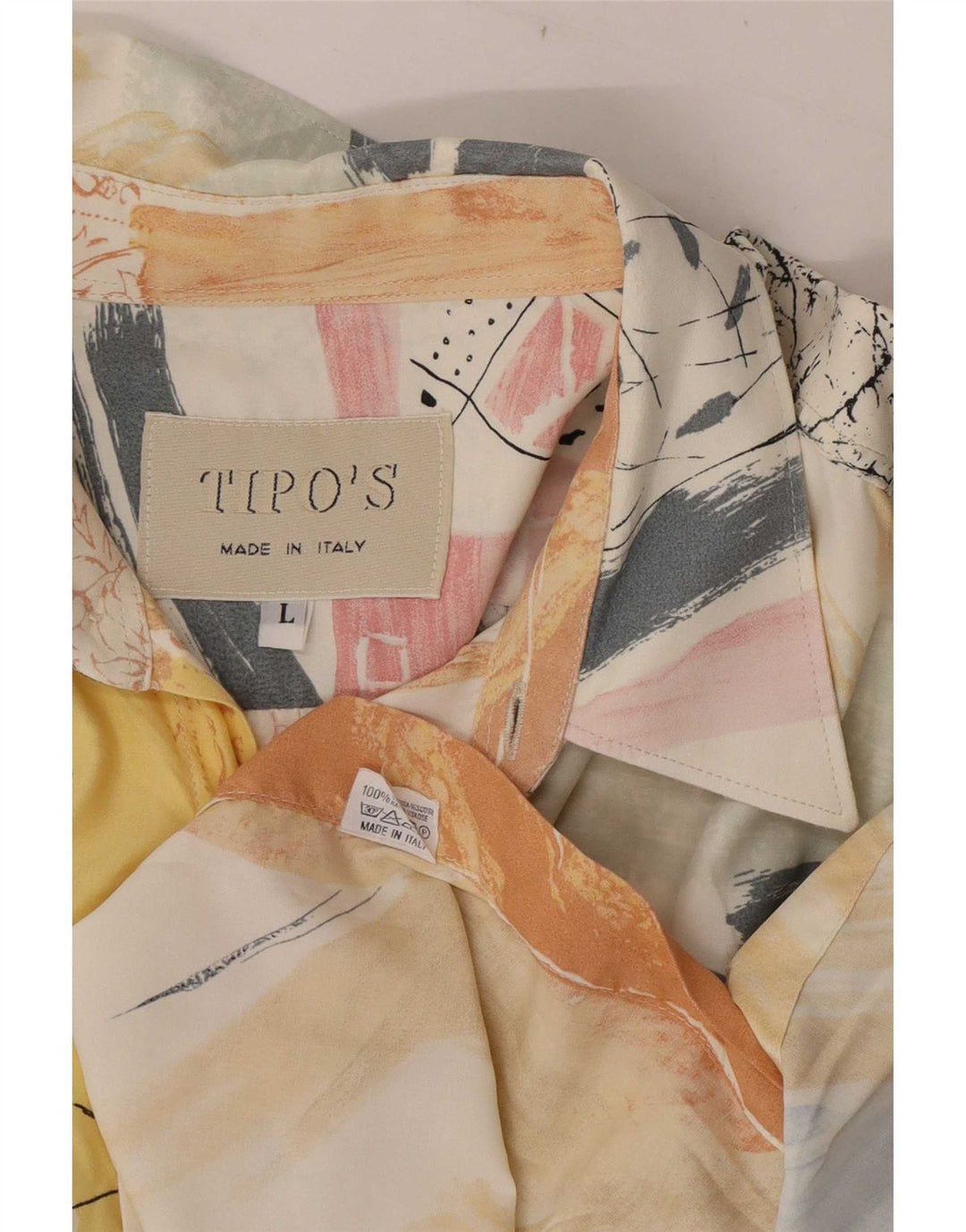 Tipo' S Camisa de manga corta con estampado abstracto para hombre, talla grande, multicolor