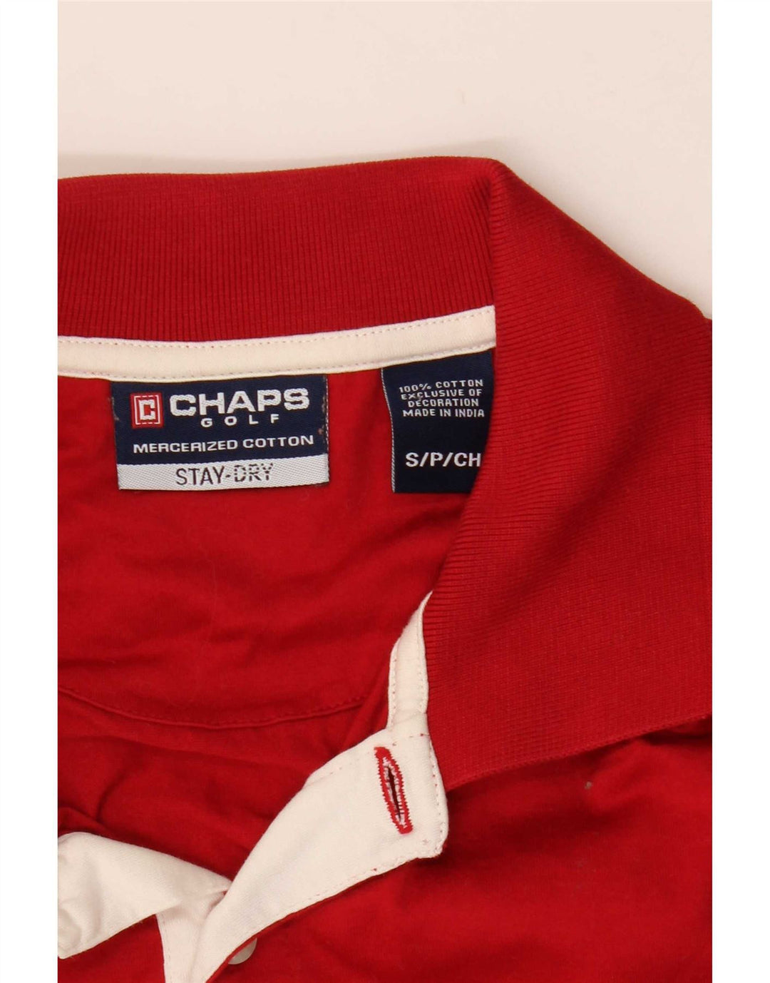 Chaps Polo de golf para hombre pequeño de algodón rojo