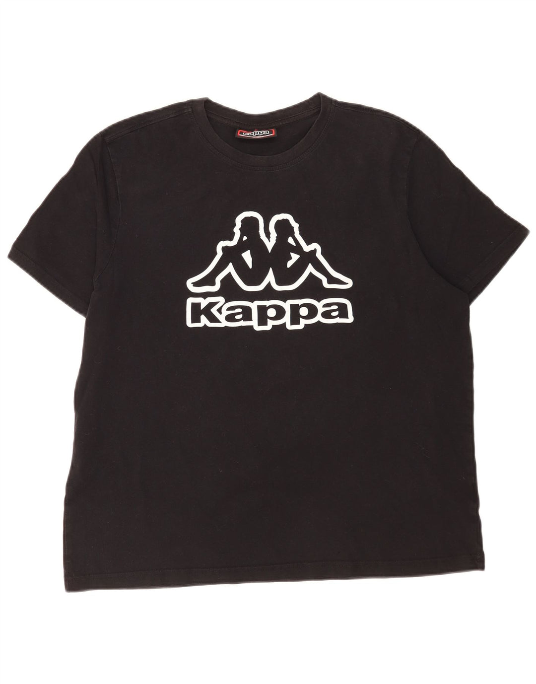 Kappa - Camiseta gráfica para hombre, talla grande, algodón negro
